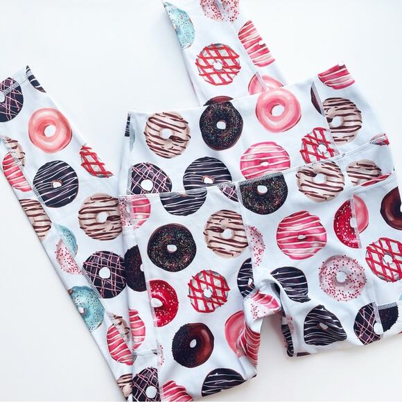 Muscles and Donuts White Leggings XL - Picture 2 of 7